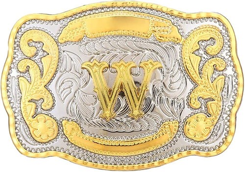 INITIAL (W) BELT BUCKLE LETTER COWBOY WESTERN RODEO TEXAS STAR Hebillas ...