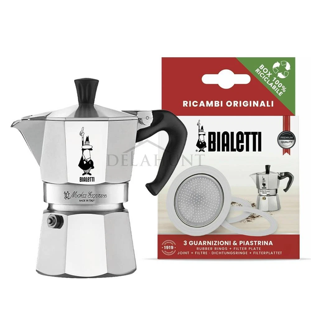 Bialetti Moka Express 3 Cup Italian Coffee Stovetop Espresso Maker