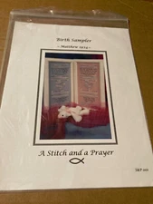 NEW RARE A STITCH AND A PRAYER BIRTH SAMPLER MATTHEW 19:14 BARGELLO NEEDLEPOINT