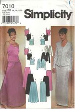 SIMPLICITY 7010 MISSES SZ 14-20 EVENING TOPS, JACKETS, SKIRTS SEWING PATTERN OOP