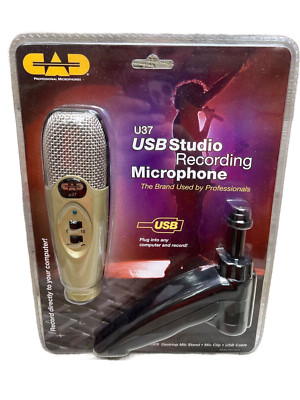 CAD Audio U37 USB Studio Recording Condenser Microphone wTripod Stand and Filter