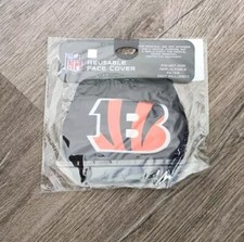 NFL Cincinnati Bengals Black Trimmed Reusable Face Cover with Pocket for Filter