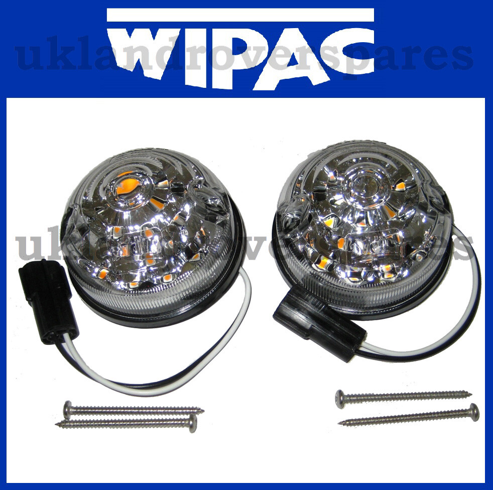 WIPAC LED ウインカー2個セット S6060LED ディフェンダーTD5 LAND ROVER DEFENDER - WIPAC LED FRONT CLEAR INDICATOR 73mm