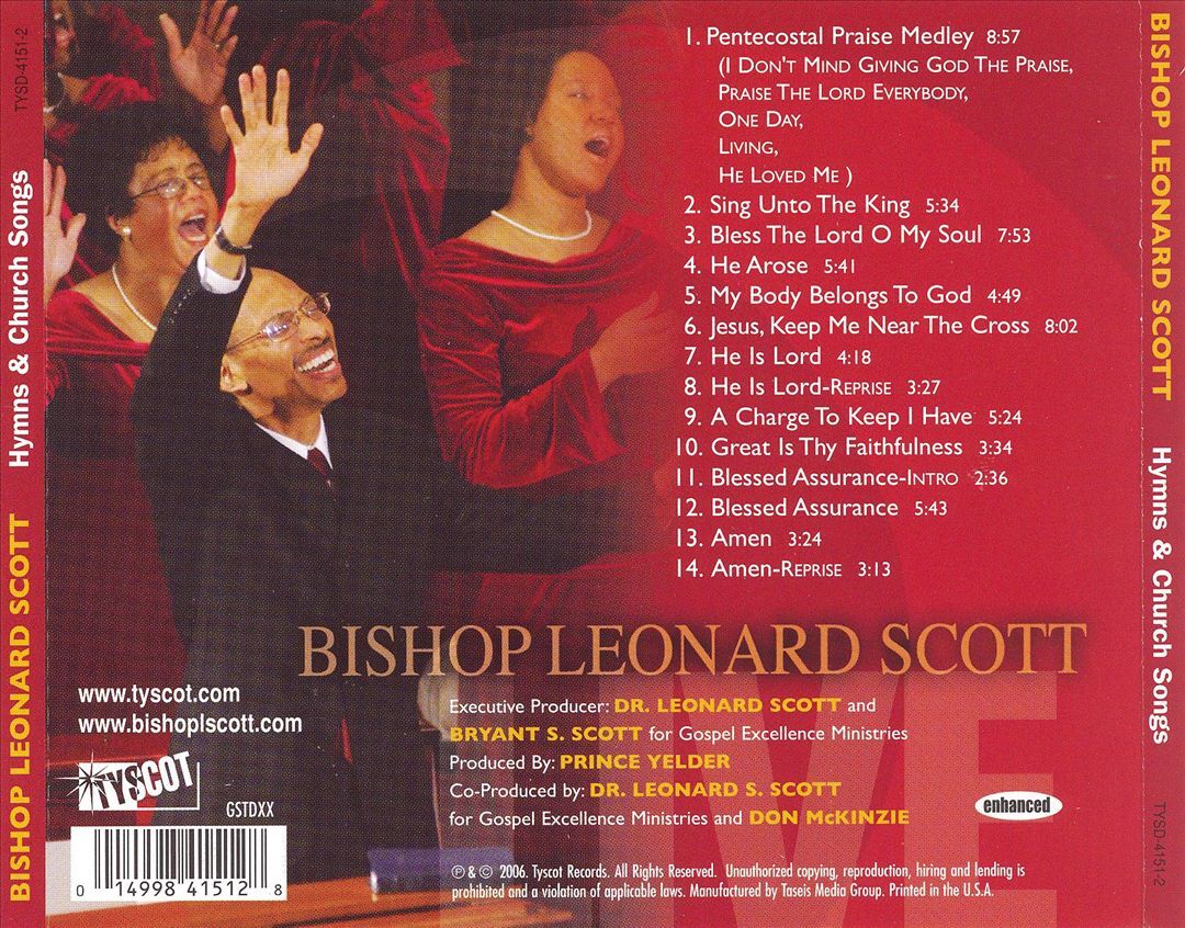 DR. LEONARD SCOTT HYMNS & CHURCH SONGS LIVE FROM ALABAMA NEW CD
