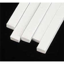 Plastruct 90799 MS-1625 Rectangular Strips 5 5/32H x 1/4W x 10 White Styrene