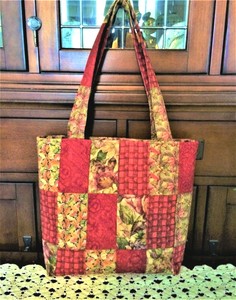 quilted patchwork tote bag