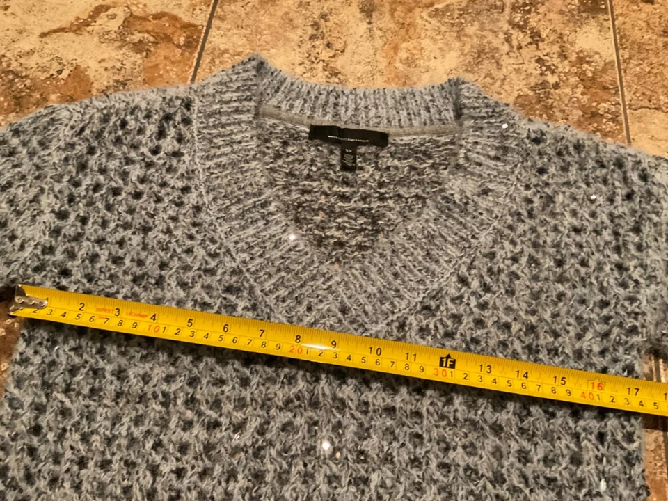 SUÉTER WHBM PUNTO ABIERTO CUELLO EN V (MUJER XS) AZUL CLARO RONE USADO Foto 2 de 4