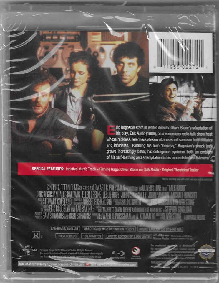 Oliver Stone's: Talk Radio Blu-ray Twilight Time Region Free Inc Reg Post - image 2 of 3