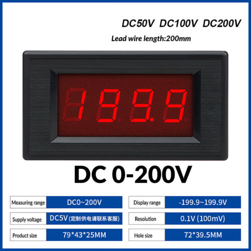 0-1000V 0-1000A LED Digital DC Voltmeter Amperemeter Panel Meter 3 1/2-stellig - Bild 14 von 41