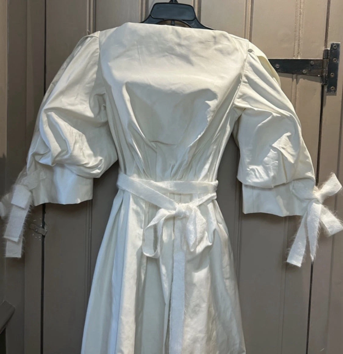 OFF WHITE Abito ROKSANDA Eos bianco sporco avorio taffettà UK 10 RRP £1895 NUOVO