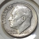1958-D Roosevelt Dime - F/VF - Little Rough - 90% Silver