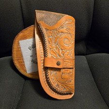 Tan Leather RH OWB Tooled Leather Western Style Holster for Large Revolver