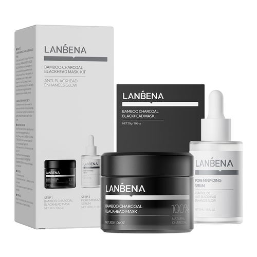 3 in 1 Blackhead Removing Set, Bamboo Charcoal Pore Strips 30G+Pore Serum 30Ml, - Picture 11 of 12