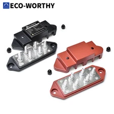ECO-WORTHY 400A Busbar with 6×M8 Studs, One Set of Two for Parallel Batteries