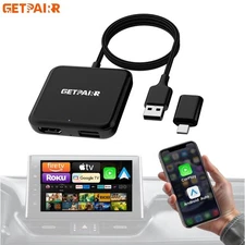 GetPairr Car TV Mate Max HDMI TV Stick Wireless Carplay Android Auto Adapter