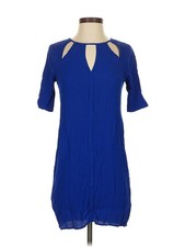 BCBGMAXAZRIA Women Blue Casual Dress S