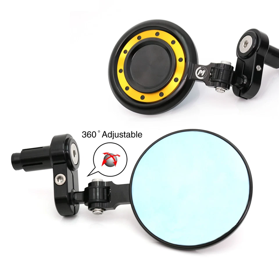 GOLD REACTOR Motorcycle Bar End Mirrors For Aprilia RSV 1000  R 1998-2007 - Image 4 of 4