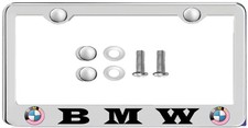 One License Plate Stainless Steel Chrome Plated Vinyl Lettering For Bmw