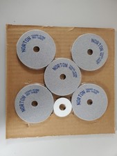 5-PIECES NORTON 32A60-KVBE GRINDING WHEELS - 3" x 1/4" x 1/2" - 66243528696