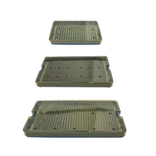 S/M/L Dental Silicone Sterilization Tray Case Autoclave Storage Box with Mat