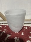 White Swirl Art Glass Drink Ware/Votive Candle Holder 4 Inches Tall — photo 4