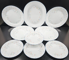 9 Pc Corelle English Meadow Plate Platter Lot Vintage Corning Floral Swirl Retro