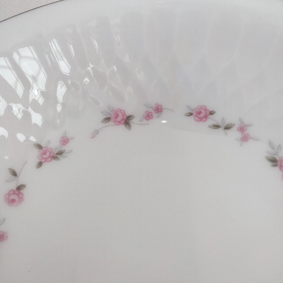 Noritake Cheri Lugged Handled Cereal Dessert Bowl (s) Floral Platinum Rim EXC - image 3 of 4