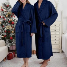 Flannel Sleepwear Thickened Warm Flannel Women Men Bathrobe Loungewear Winter S