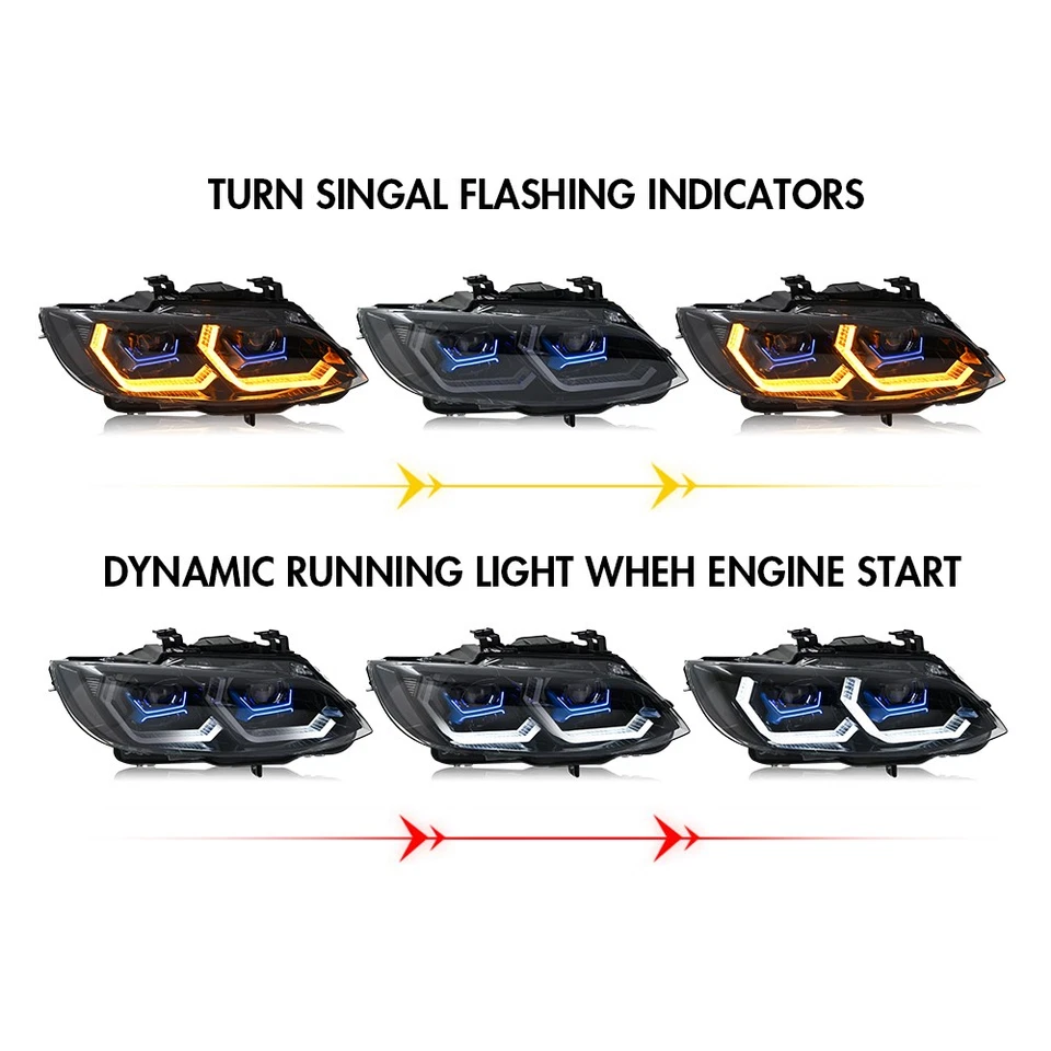 Conjunto de faros LED para BMW M3 E92 E93 2007-2010 HID xenón proyector LED DRL Foto 4 de 4