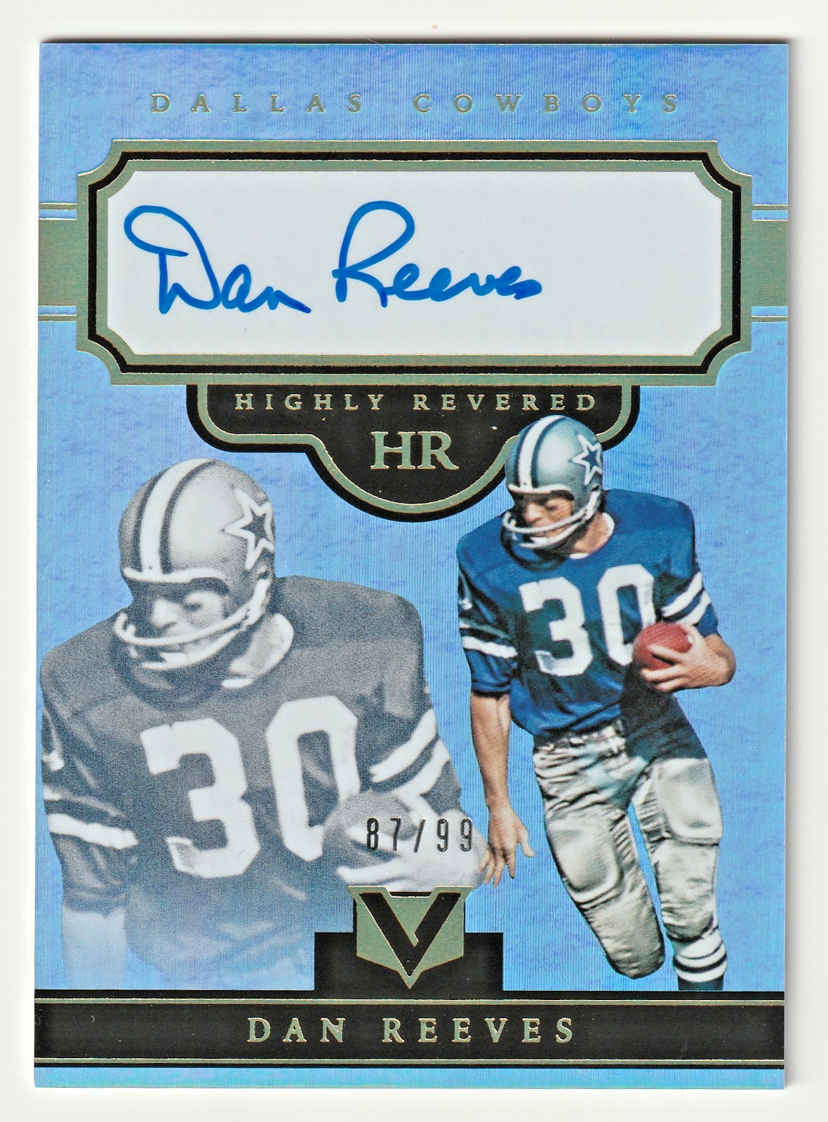 Dan Reeves 2017 Vertex Autograph #87/99 Dallas Cowboys HOFer Perfect Auto