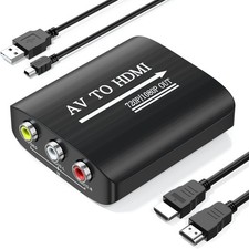 AV to HDMI Converter with HDMI Cable,RCA to HDMI Converter for PS1,PS2,PS3,Xbox,