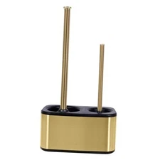  Toilet Brush and Plunger Set with Holder, Sleek Minimalist Modern Gold