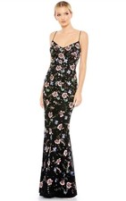 Mac Duggal Women's Embellished Spaghetti Strap Lace Up Gown. NWT! Size 0