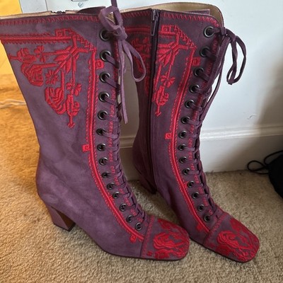 Mui Mui Vintage Embroidery Boots 37.5