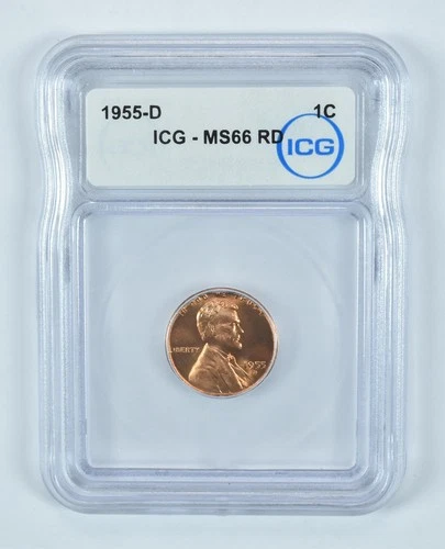 1955-D Lincoln Wheat Cent MS66 RD ICG *0488