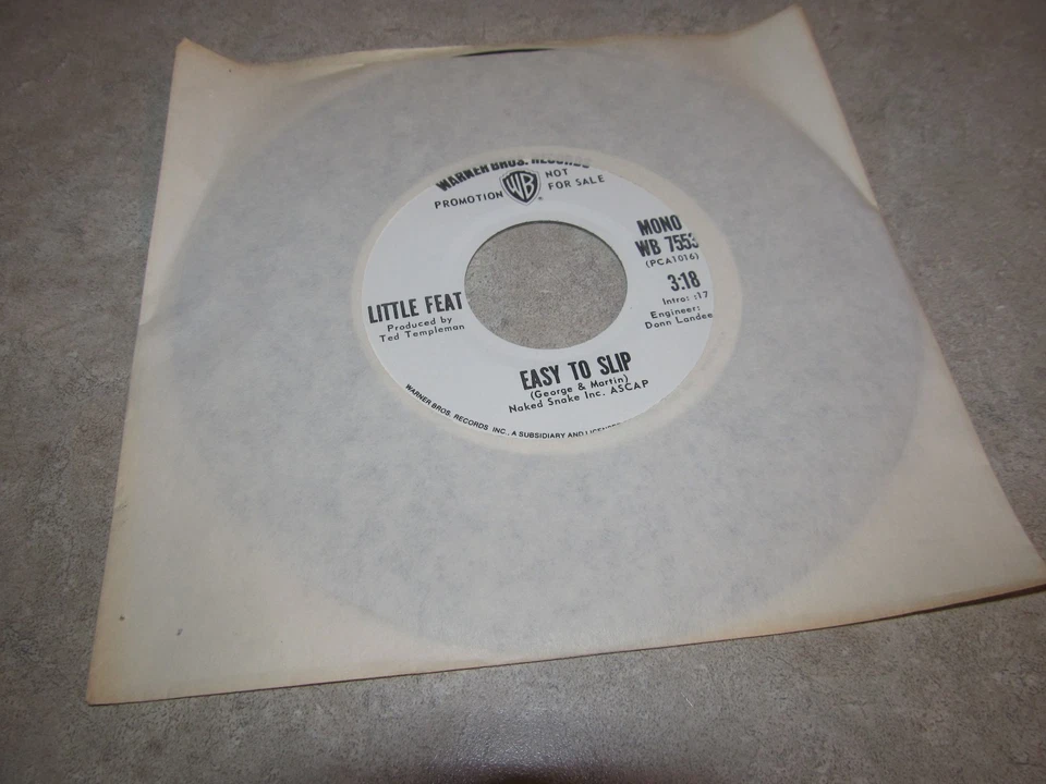 LITTLE FEAT Rare WLP Original 45 EASY TO SLIP Mono & Stereo WB NM! - Image 2 of 2