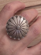 VINTAGE 925 ITALY STERLING SUNFLOWER LARGE RING SIZE 9