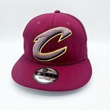 New Era 9FIFTY NBA Cleveland Cavaliers Cavs Hat SnapBack Burgundy Cap Big "C"