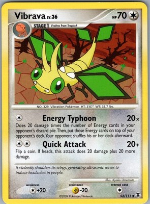 Vibrava Rising Rivals 53/111 MP-LP Pokémon Card