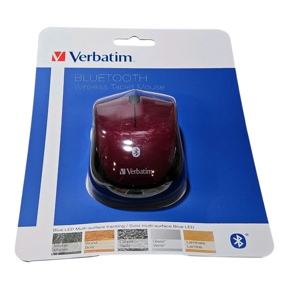 Verbatim Bluetooth Wireless Tablet Multi-Trac LED Mouse – Garnet - 70240 - Image 4 of 4