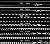 Genuine 925 Sterling Silver Curb Chain Necklace Lobster Clasp 16-30 Gifts UK