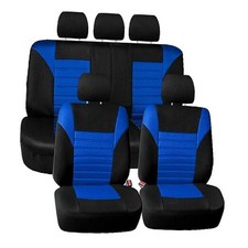 Car Seat Covers 3D Air Mesh - Universal Fit, Automotive Seat Blue Full Set