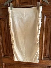 Gucci Ivory Pencil Skirt Italy Side Woven Detail 38