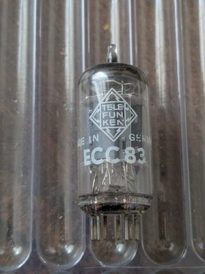 Tube ECC83 TELEFUNKEN 12AX7 long plate diamond logo - Photo 1/4
