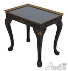 F69747: Vintage Chinoiserie Decorated Glass Top Occasional Table
