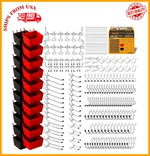 297 Piece Pegboard Hooks Kit, Peg Board Organizer Accessories with Bins for Orga