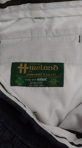 Peter Christian Tweed Blue 100% Wool Multicolor Flecked Pleated Dress Pant 34X29 - Picture 7 of 8