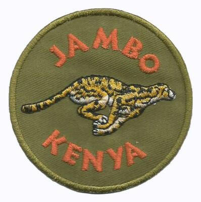 Jambo Kenya Cheetah Africa Badge Patch Embroidered - Made In Kenya