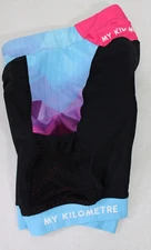 MY KILOMETRE   BLACK & BLUE PADDED CYCLING SHORTS  WOMEN'S SIZE SMALL