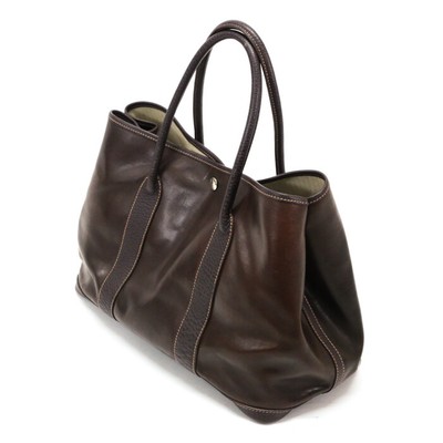 HERMES Garden Party PM Amazonia Leather Handbag H25 x W36 x D17cm